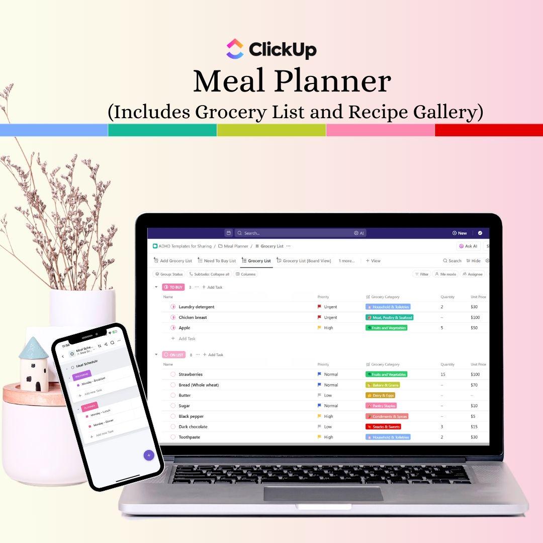 Meal Planner ClickUp Template for Beginners