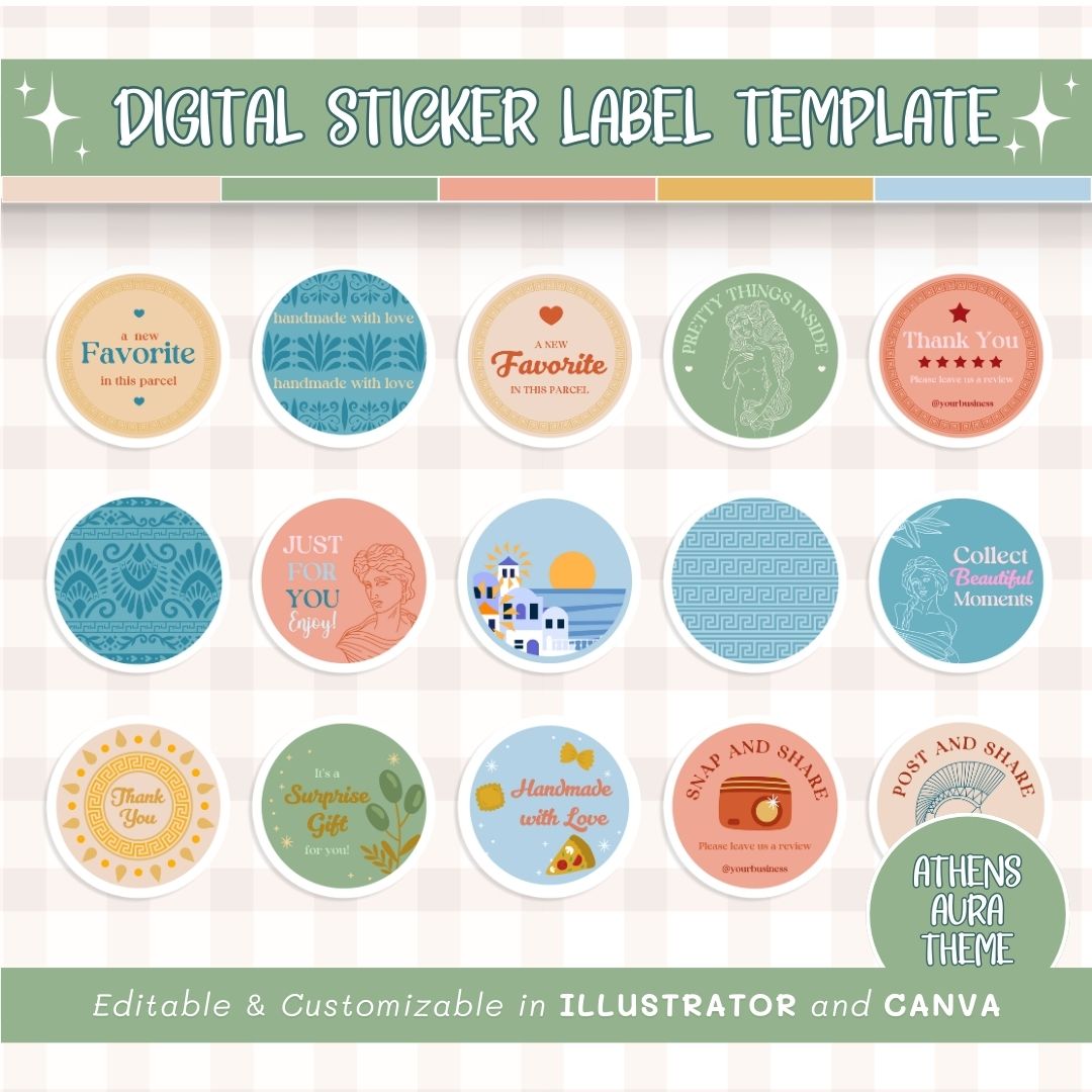 Digital sticker label template