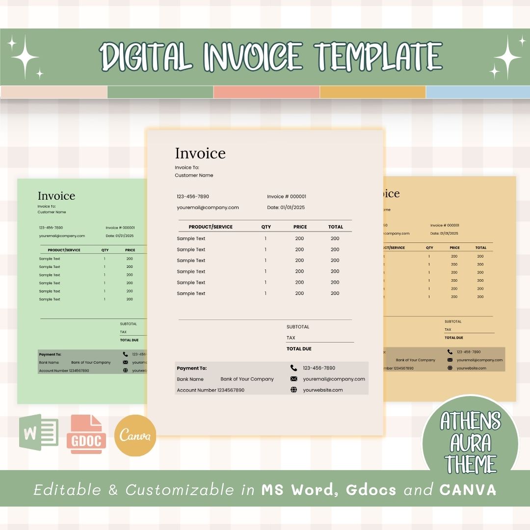 Digital invoice template