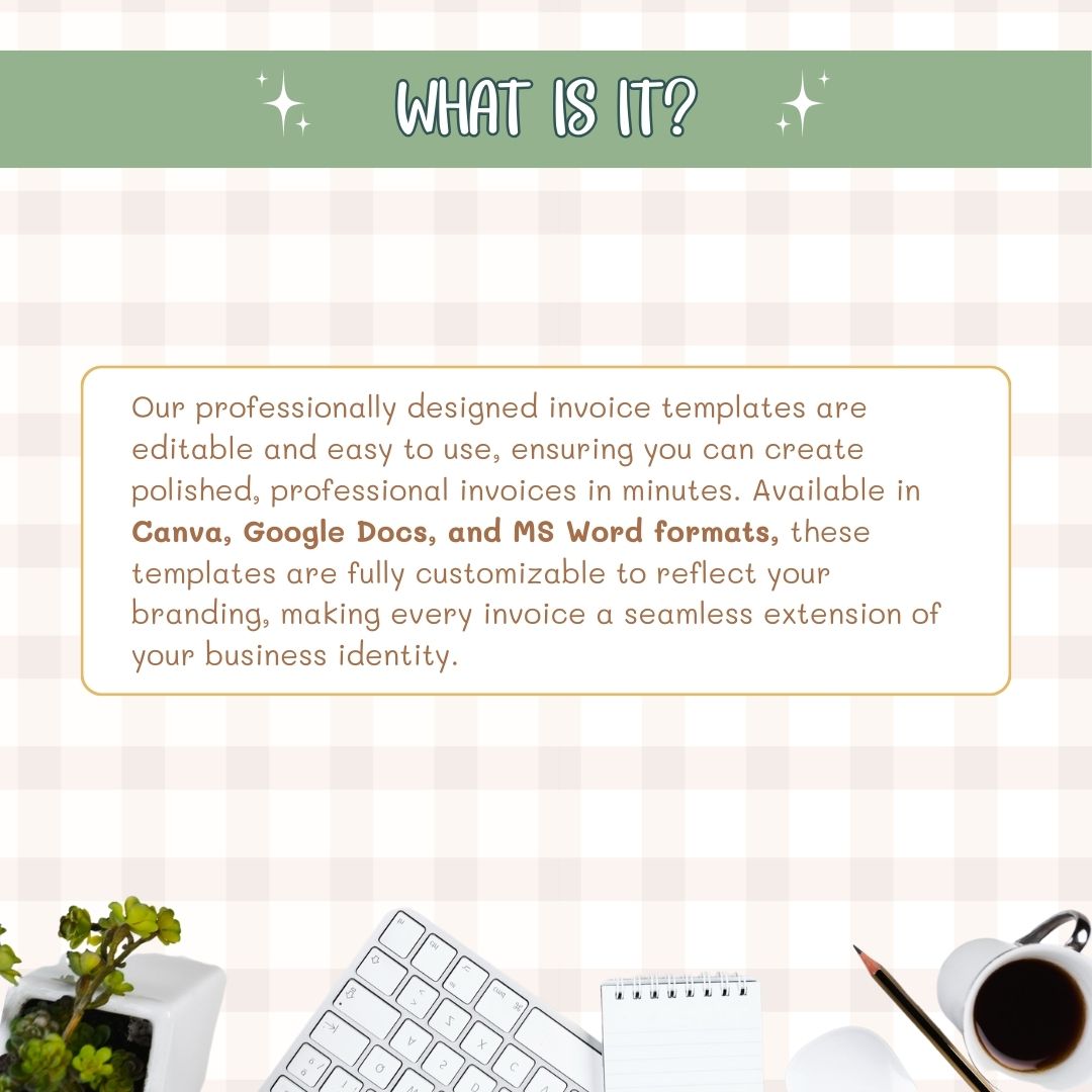Professionally designed invoice template