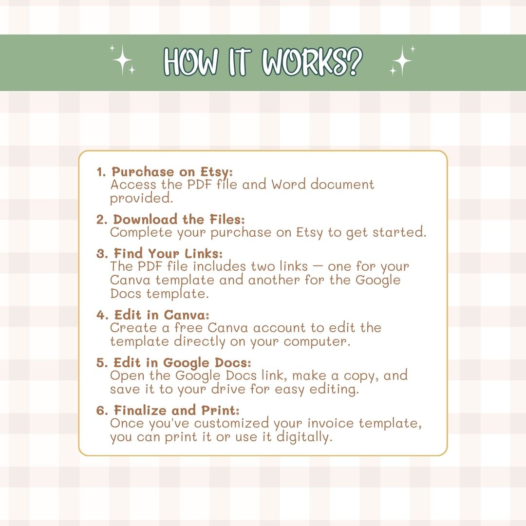 how the invoice template works
