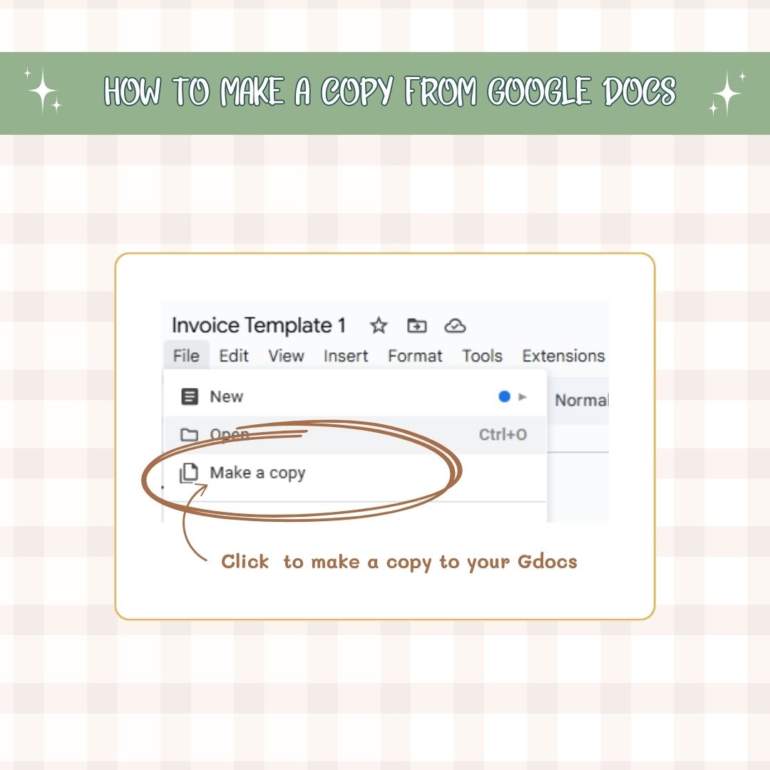 how to make a copy of the invoice template