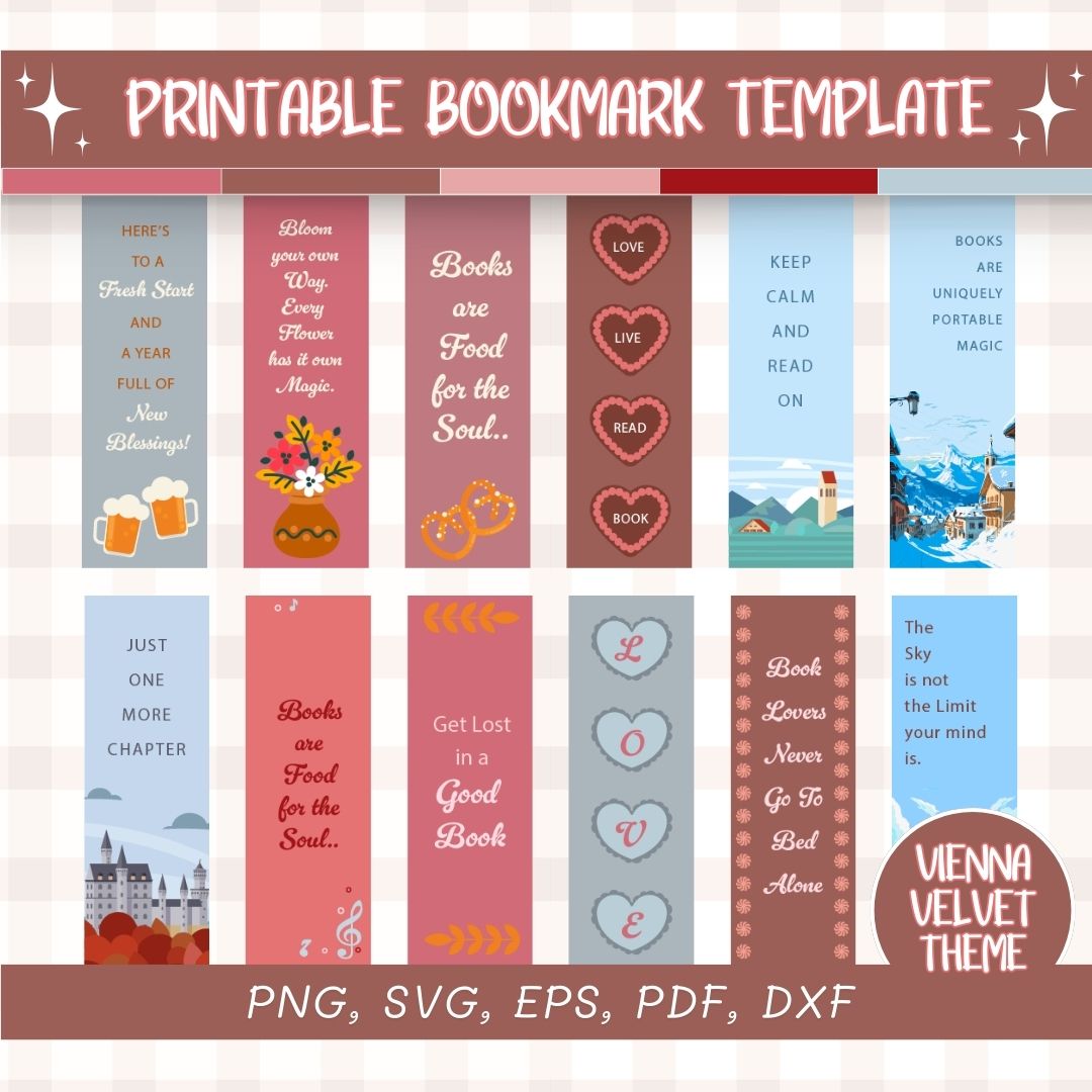 Printable bookmark template