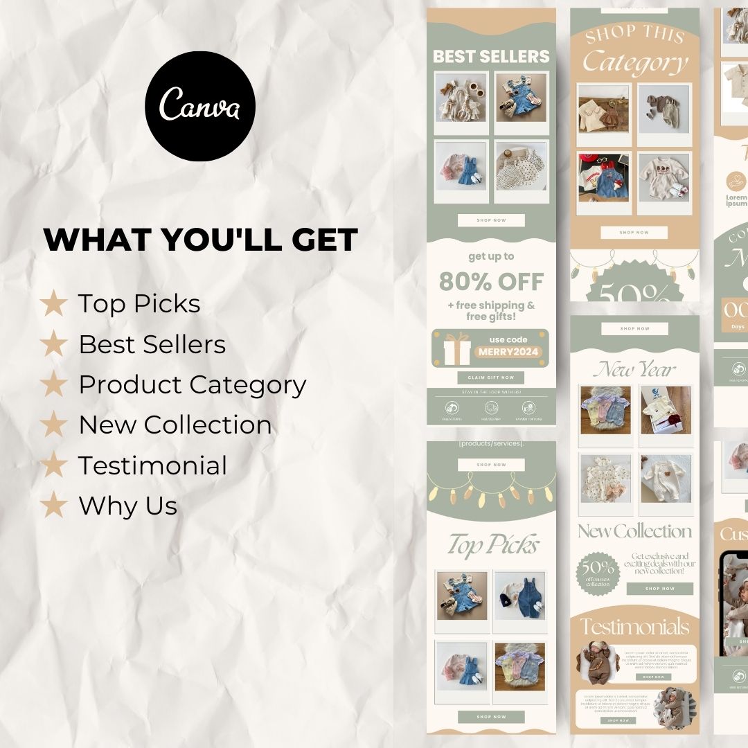 What you will get with Christmas email template