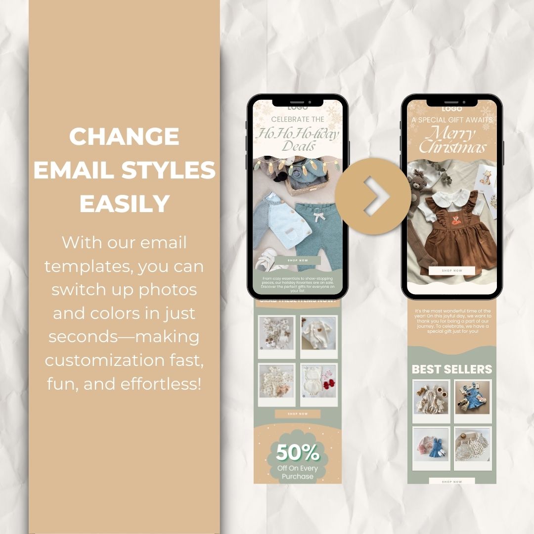 change email styles with our Christmas email template