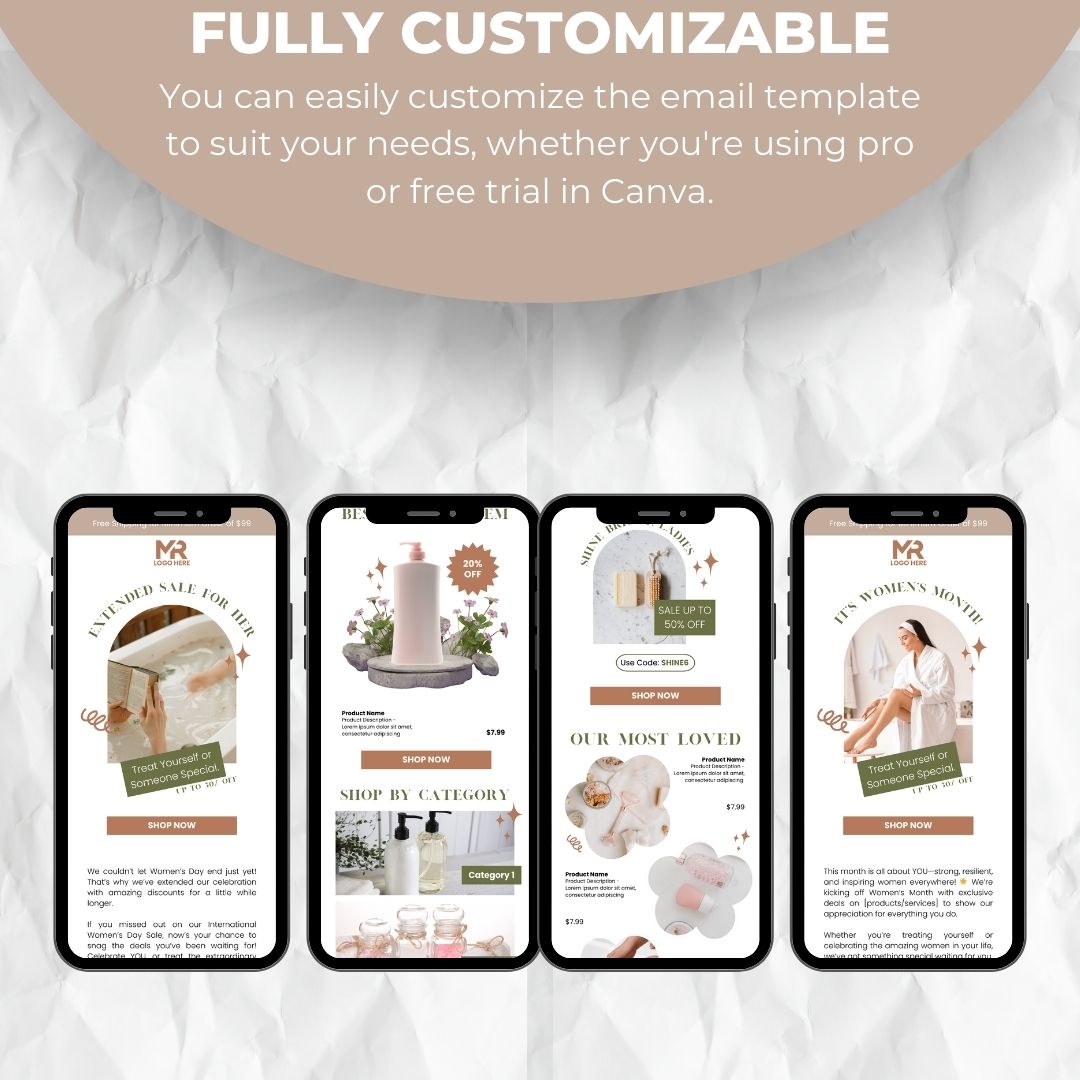 customizable Womens day email template