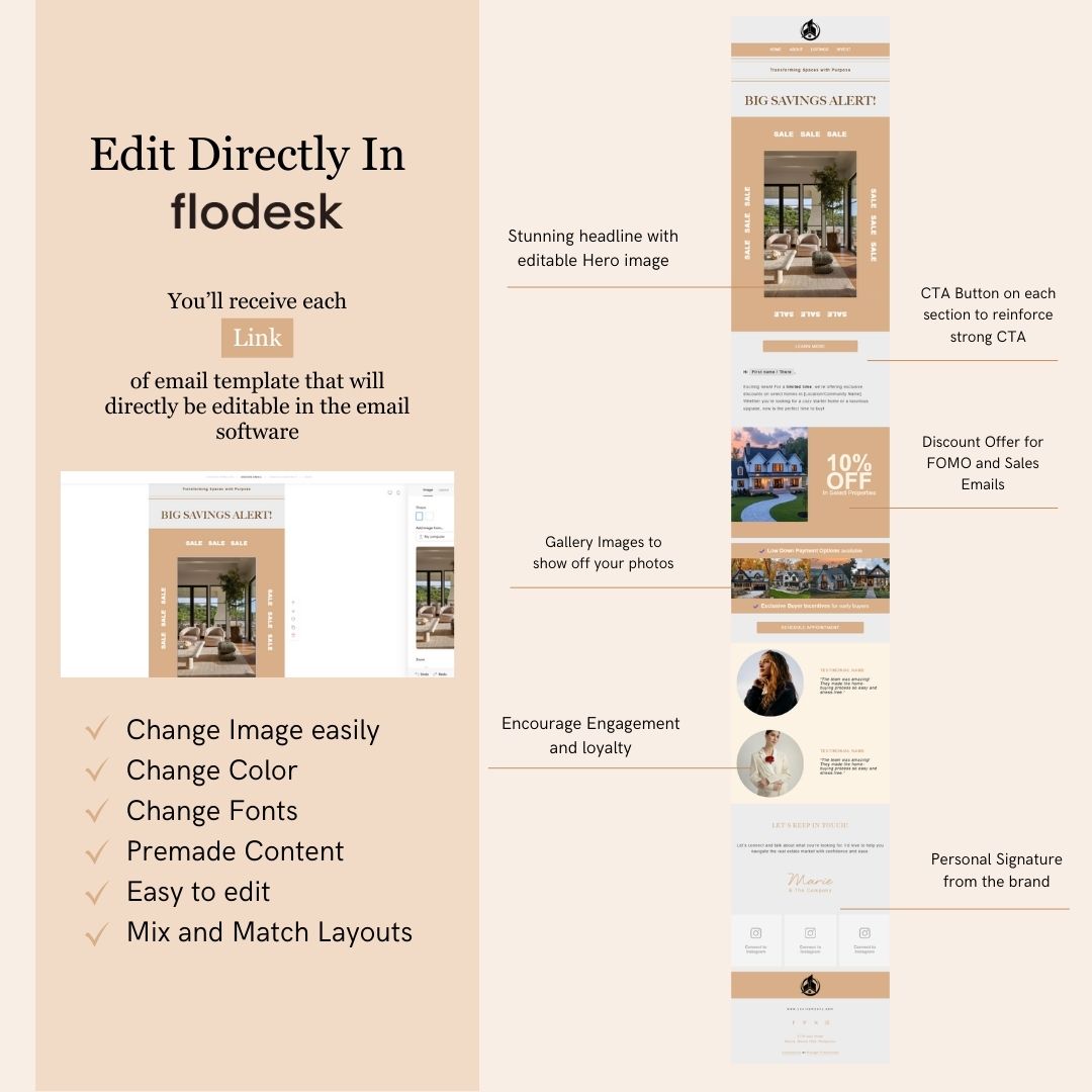 Editable Flodesk Real Estate Business Email Template