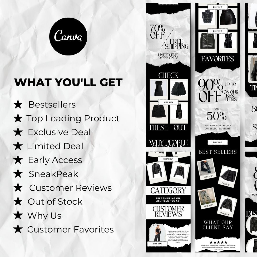 what you will get with blak friday email template