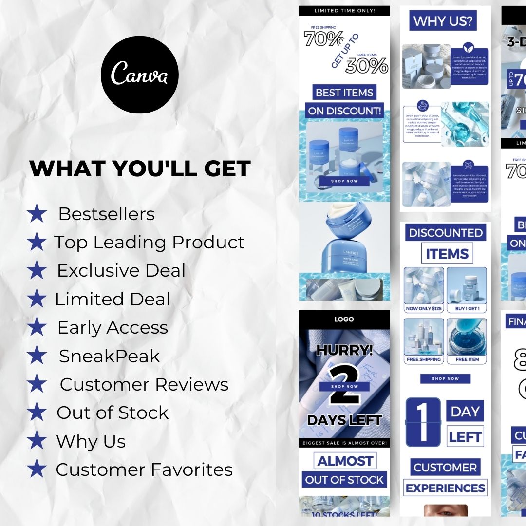what you will get with blak friday email template
