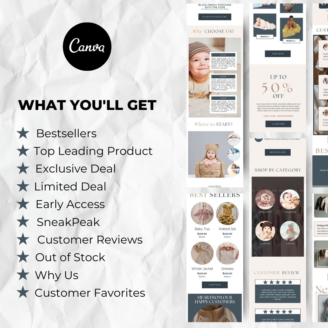 what you will get with blak friday email template