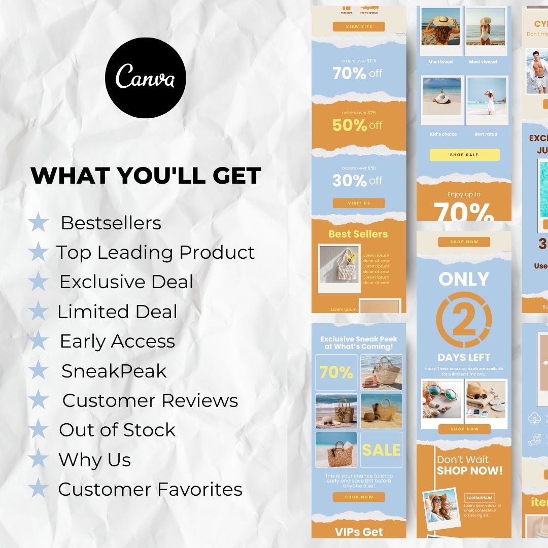 what you will get with blak friday email template