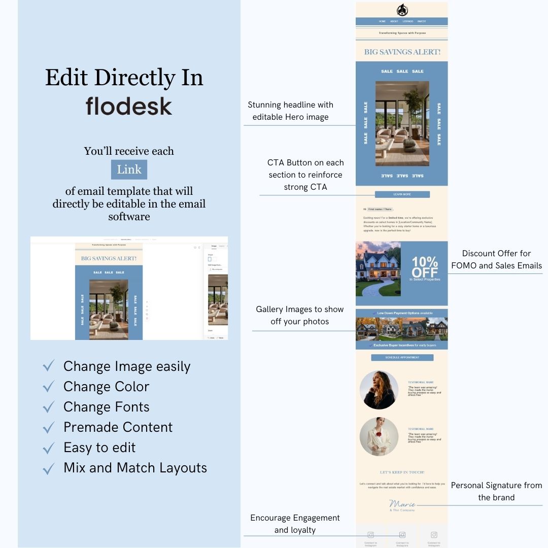 Editable Flodesk Real Estate Business Email Template