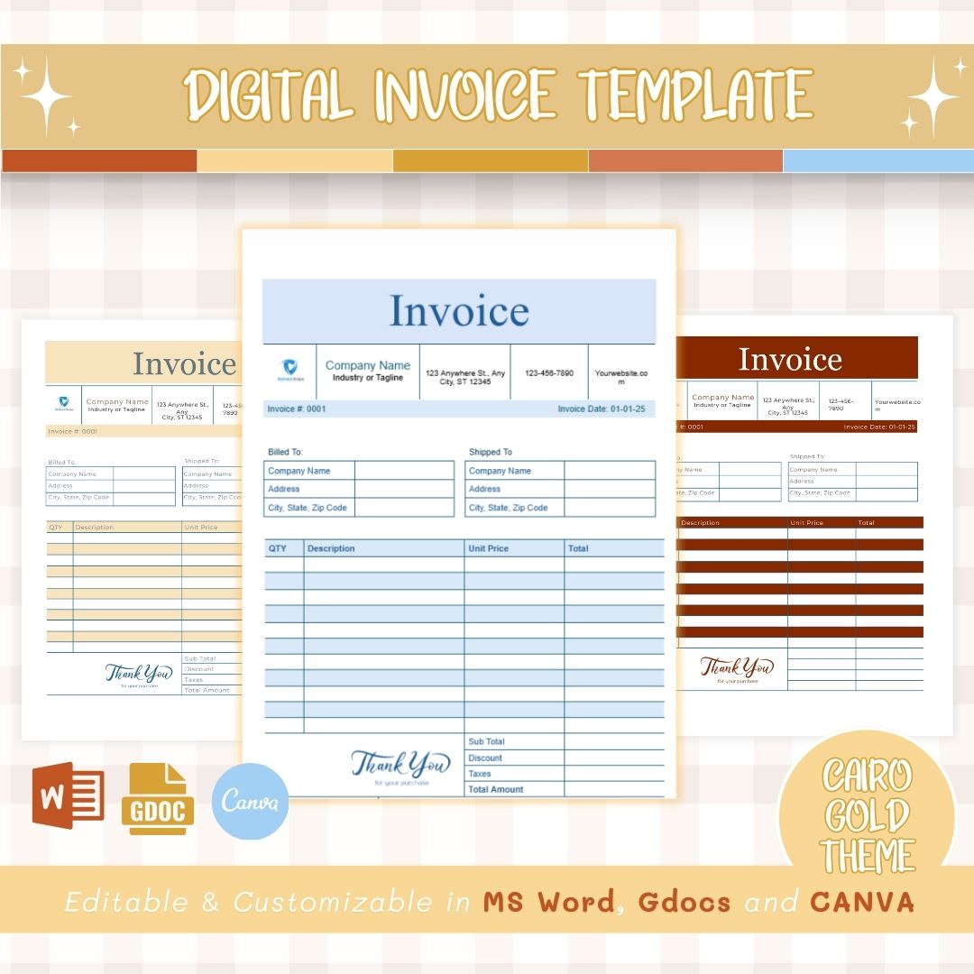 Digital invoice template