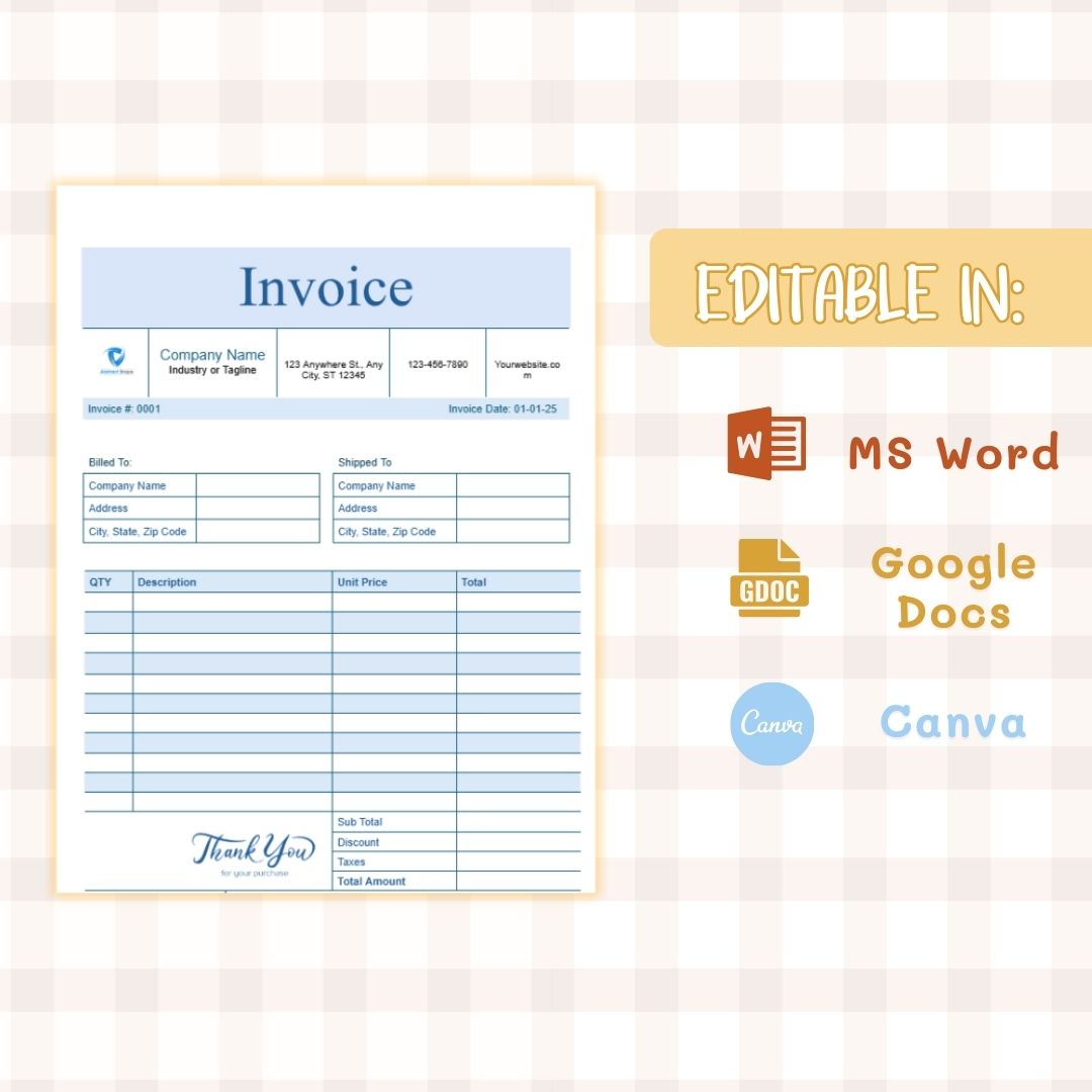 editable invoice template