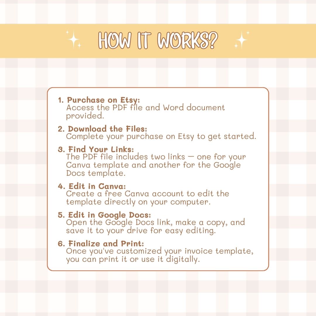 how the invoice template works