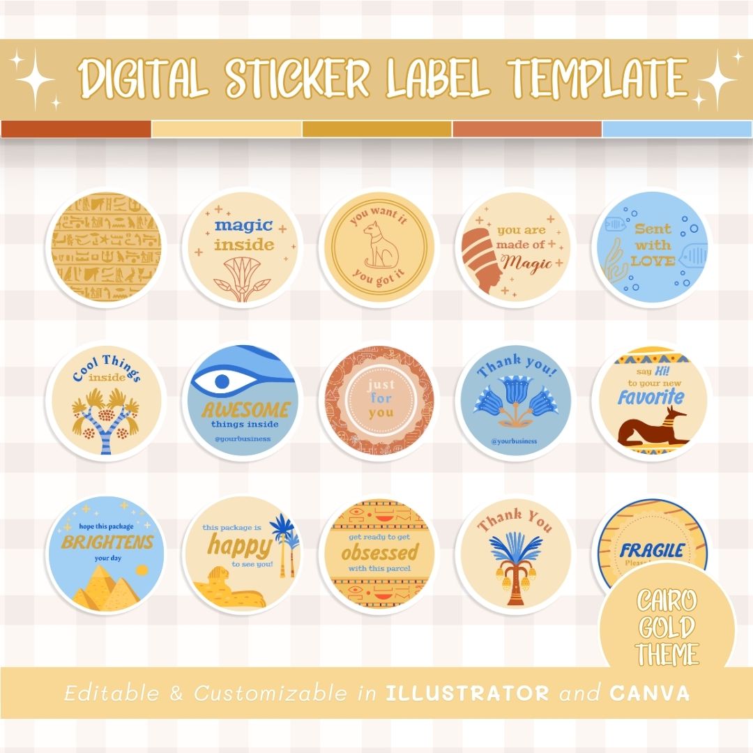 Digital sticker label template