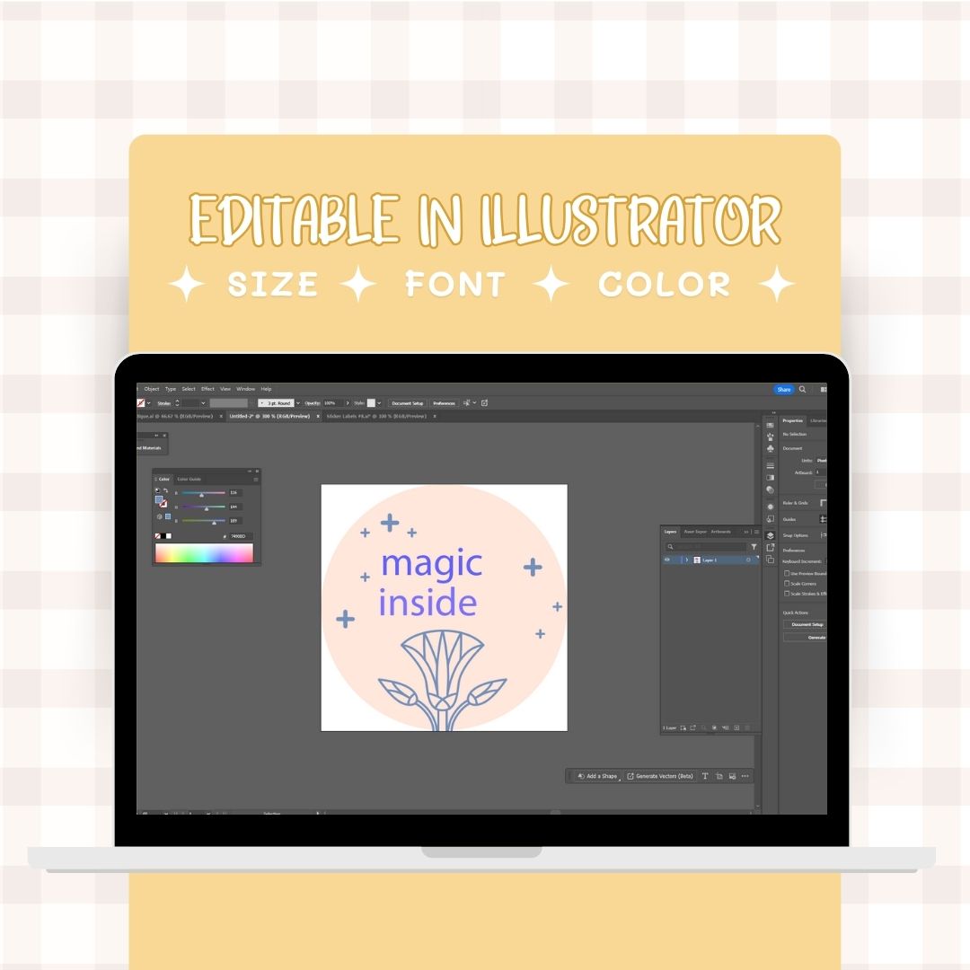 editable Digital sticker label in other platforms