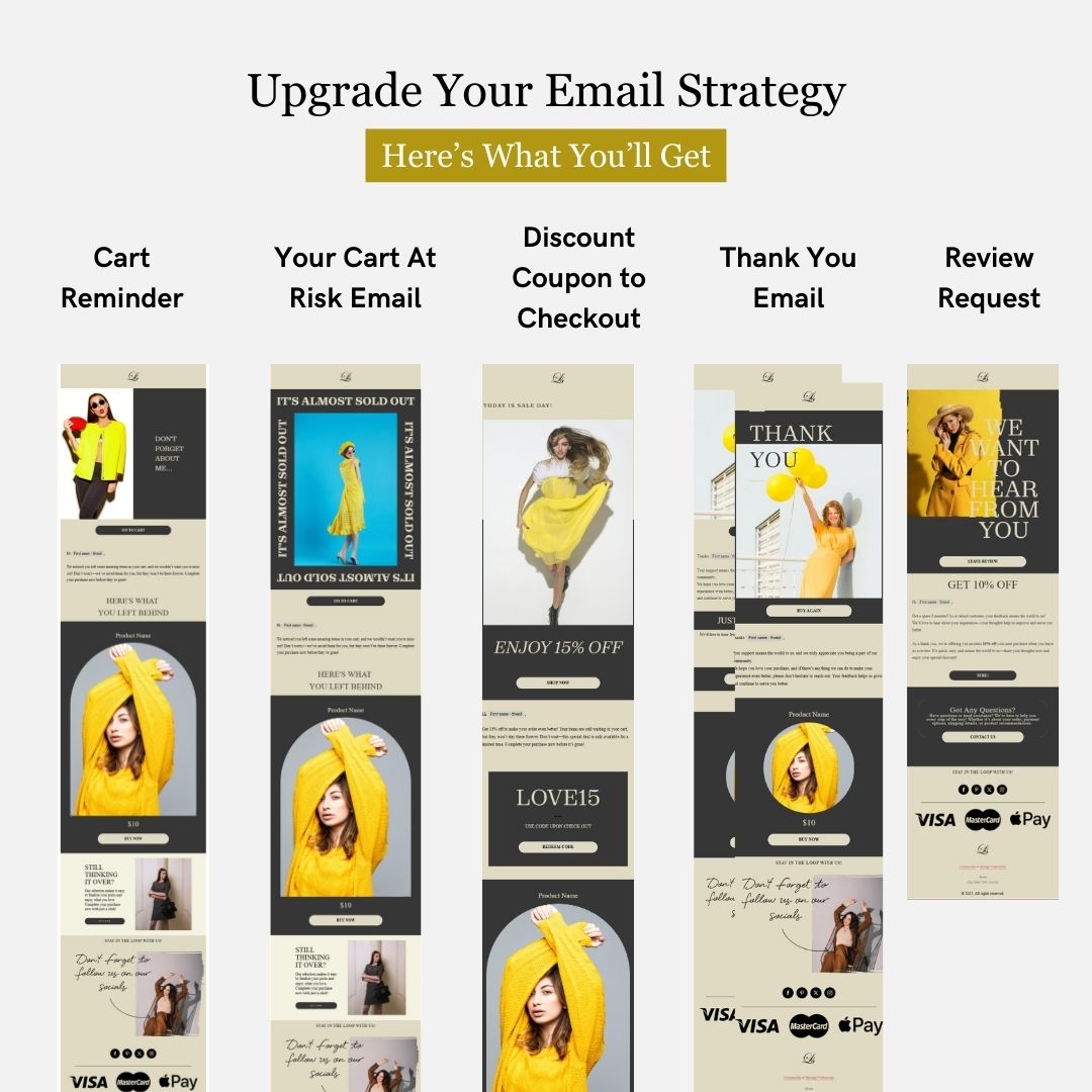 Gold Theme Flodesk Minimalist Cart Abandonment Email Series