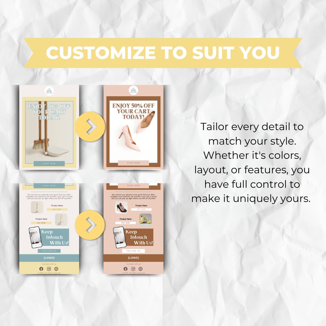 Eco Supplies Cart Abandonment Email Template - Light Green & Yellow