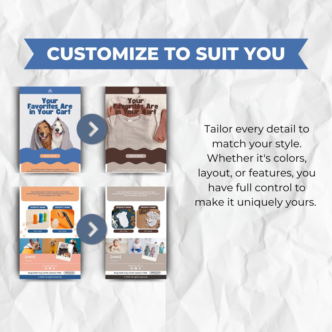 Pet Health Products Cart Abandonment Email Template - Orange & Blue