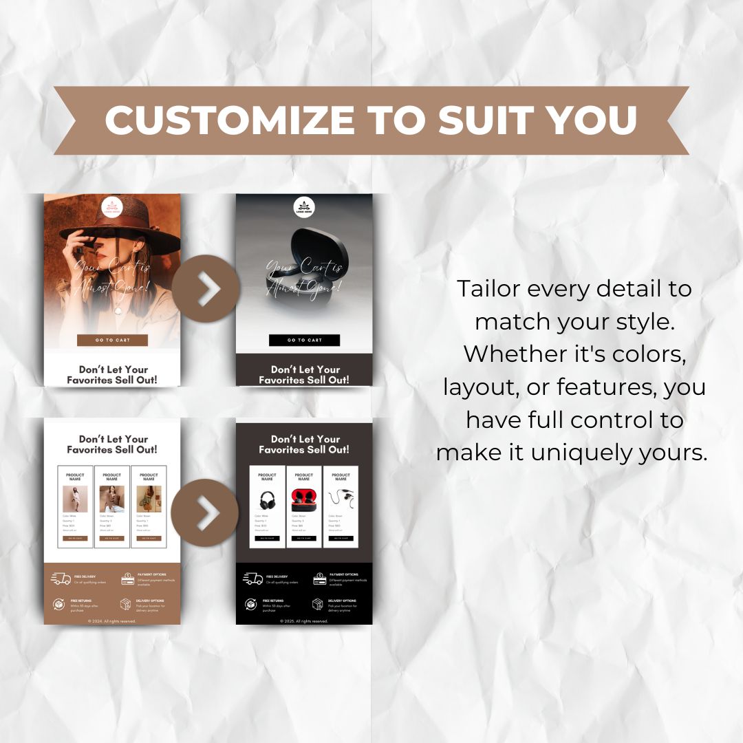 Sustainable Fashion Cart Abandonment Email Template - Brown