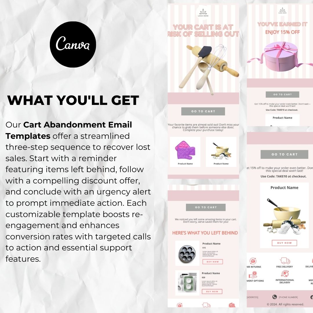 What you will get with our cart abandonment email template