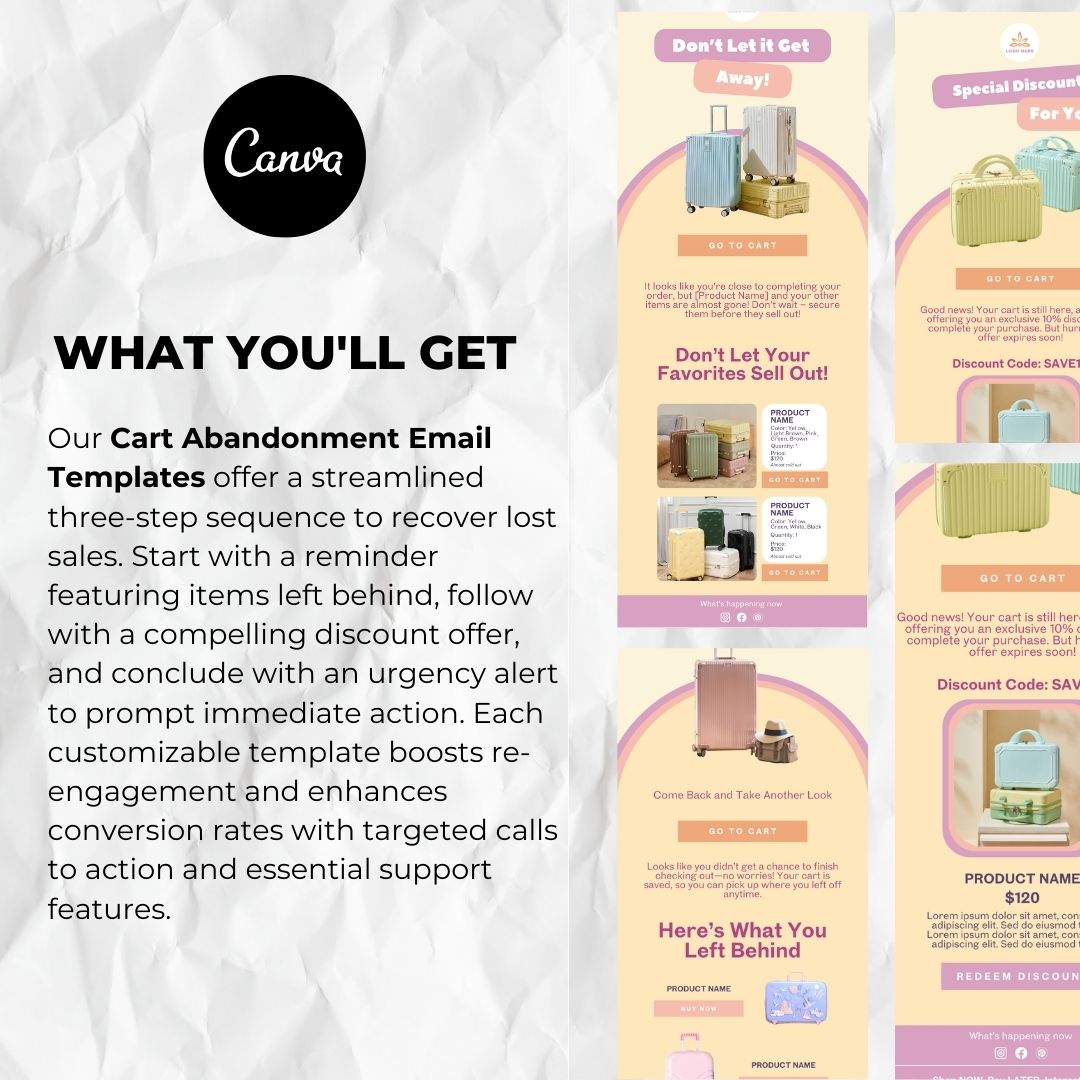 What you will get with our cart abandonment email template