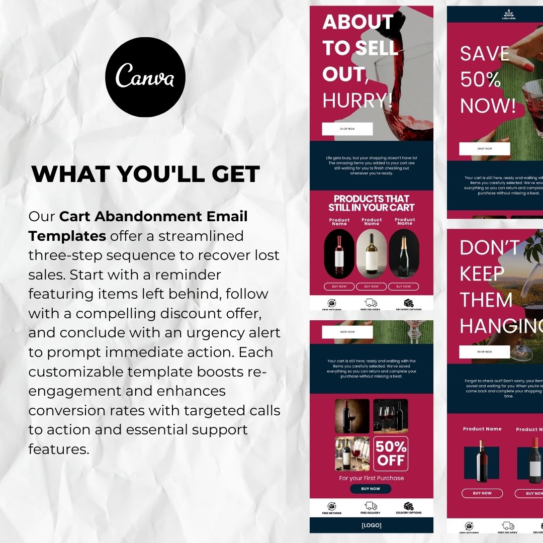 What you will get with our cart abandonment email template