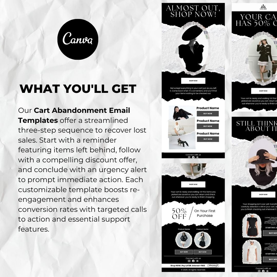 What you will get with our cart abandonment email template