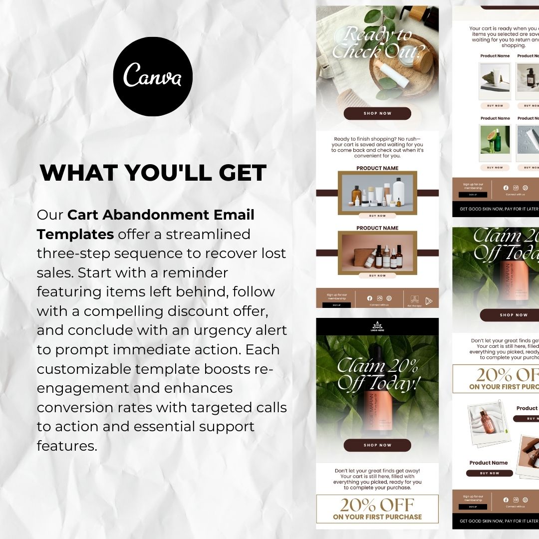 What you will get with our cart abandonment email template