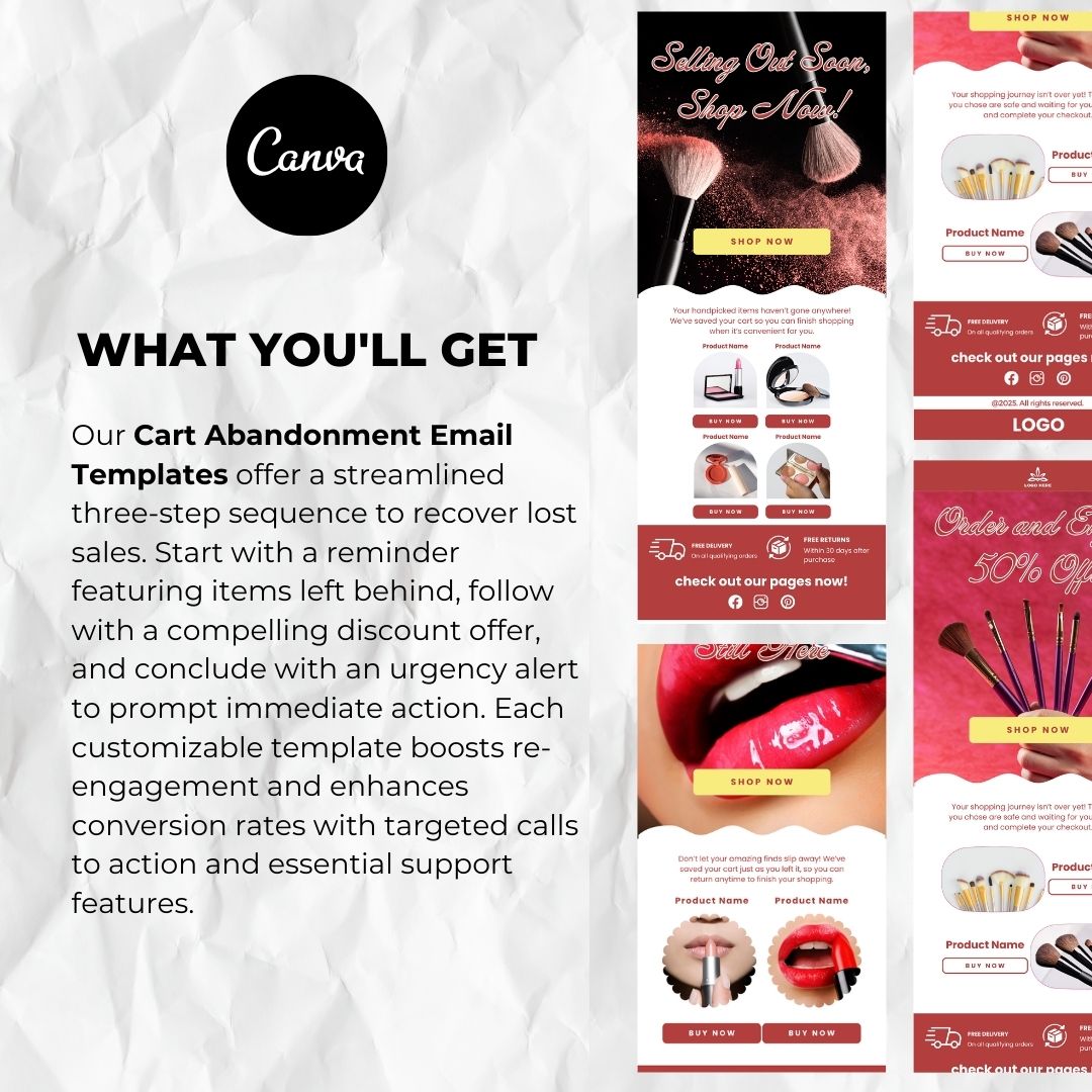 Make Up Cart Abandonment Email Template for Small Business Owners