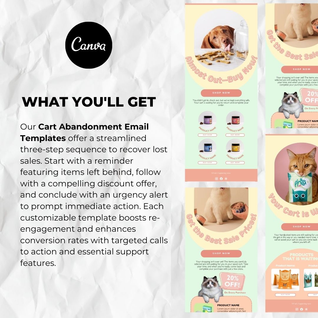 What you will get with our cart abandonment email template