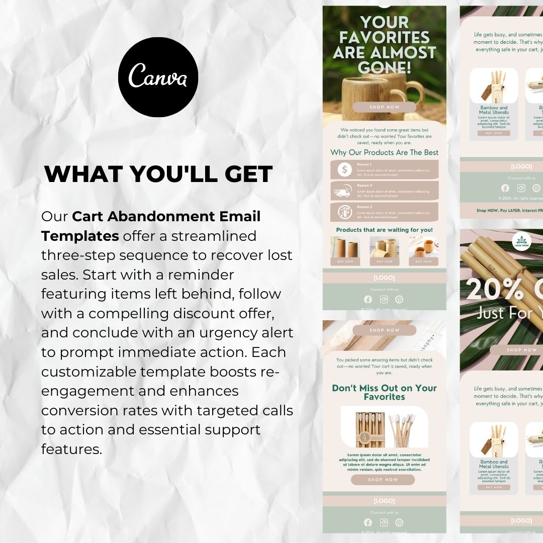 What you will get with our cart abandonment email template