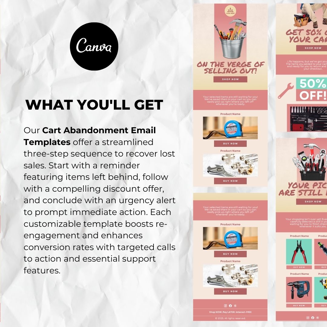 What you will get with our cart abandonment email template
