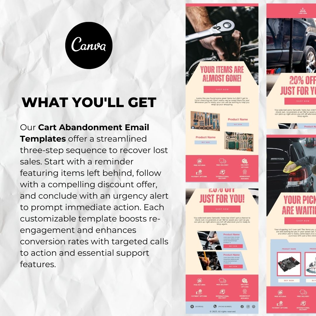 What you will get with our cart abandonment email template