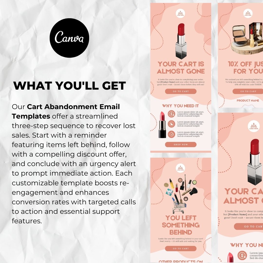 What you will get with our cart abandonment email template