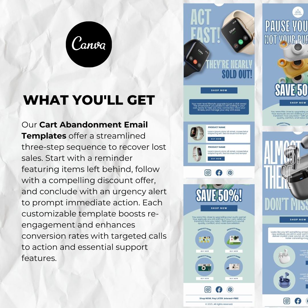 What you will get with our cart abandonment email template