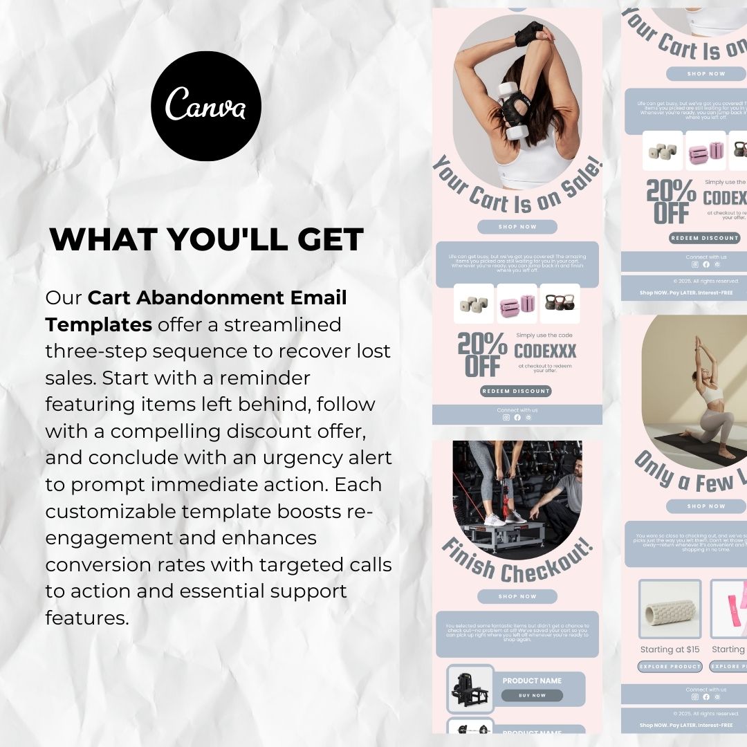 What you will get with our cart abandonment email template