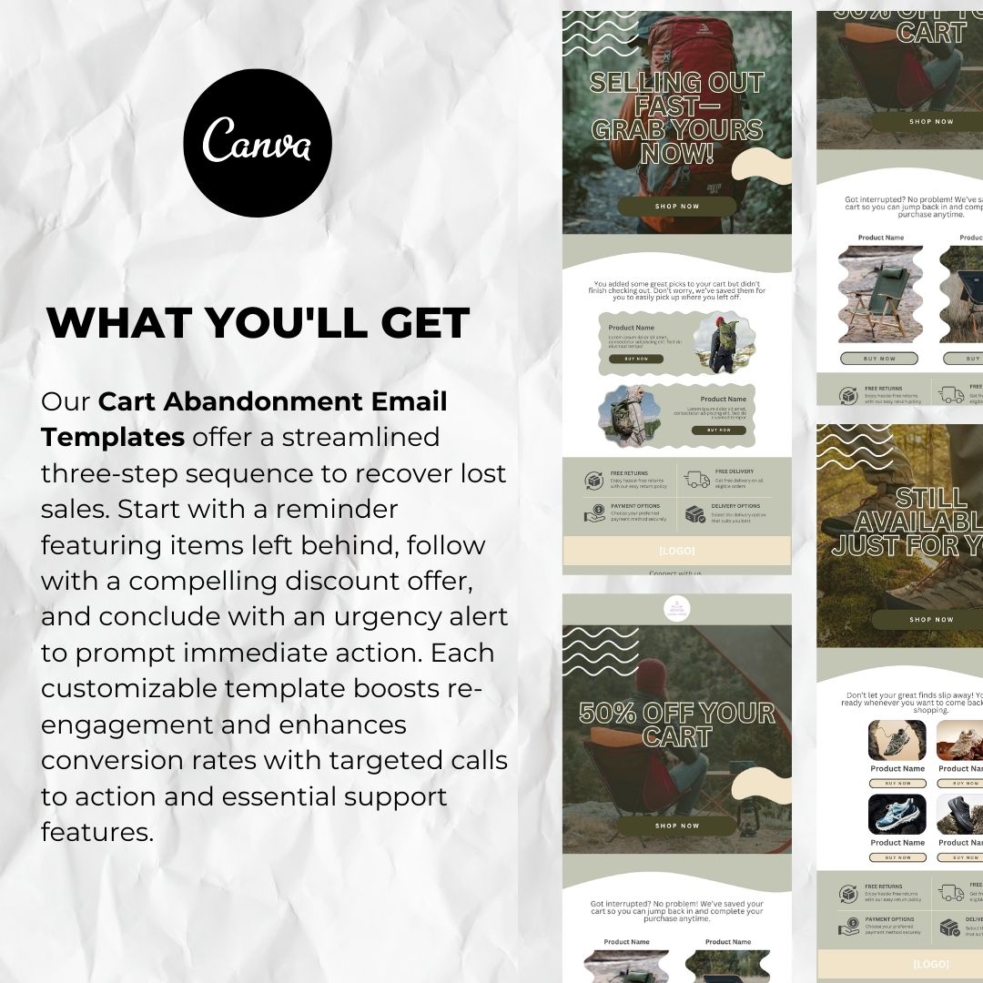 What you will get with our cart abandonment email template