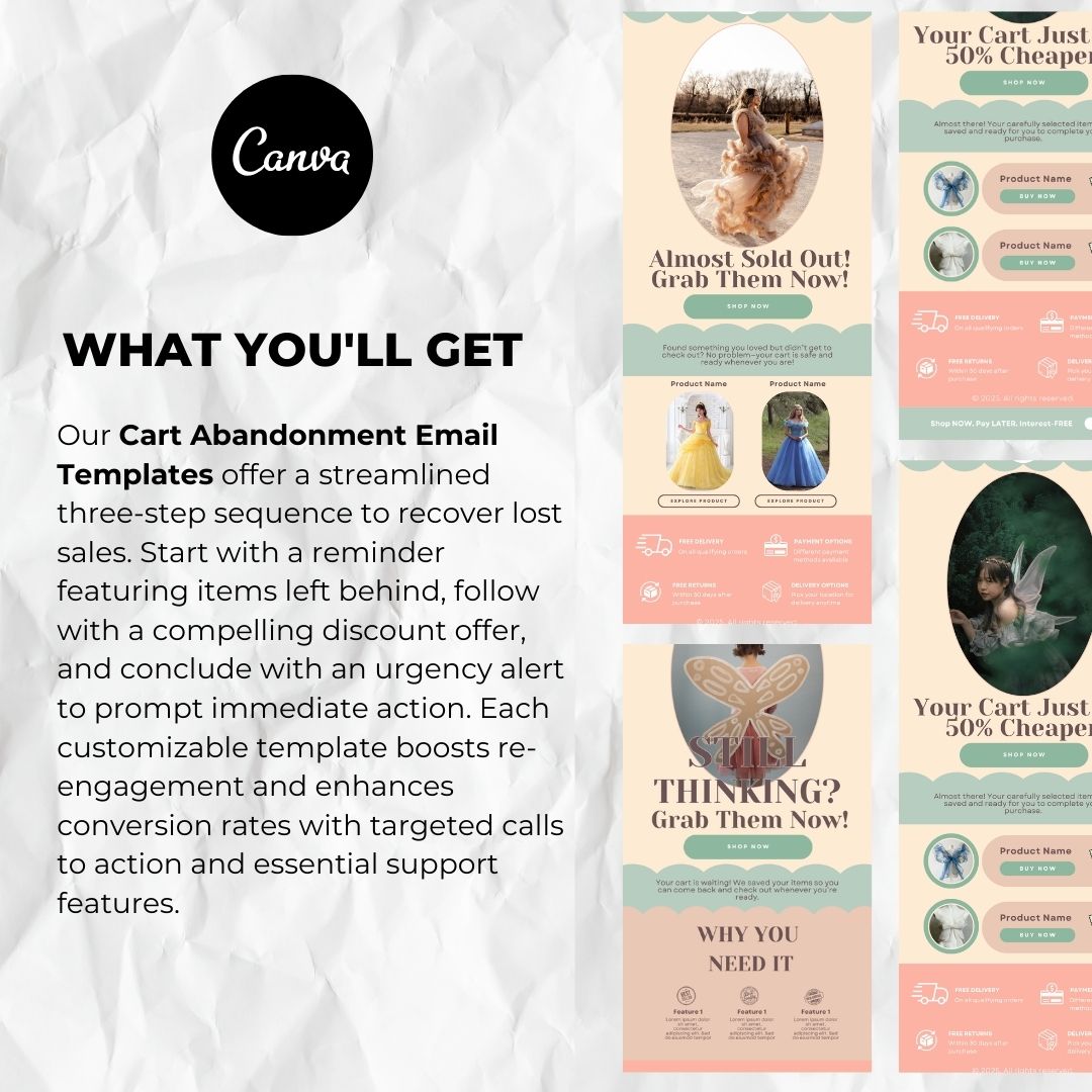 What you will get with our cart abandonment email template