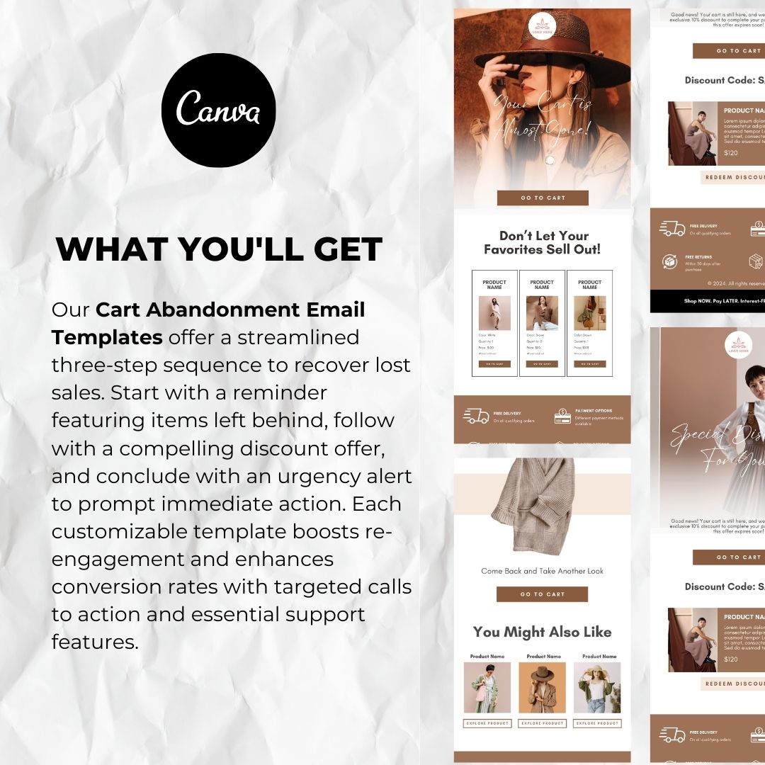 Sustainable Fashion Cart Abandonment Email Template - Brown