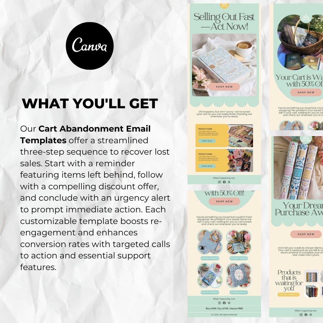 What you will get with our cart abandonment email template