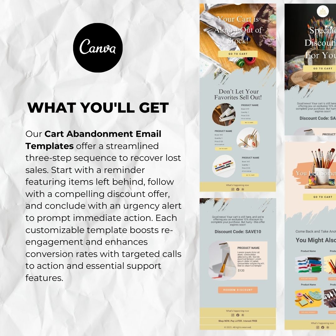 What you will get with our cart abandonment email template