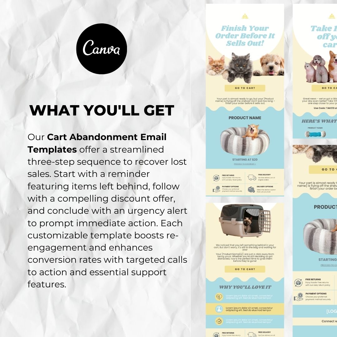 What you will get with our cart abandonment email template