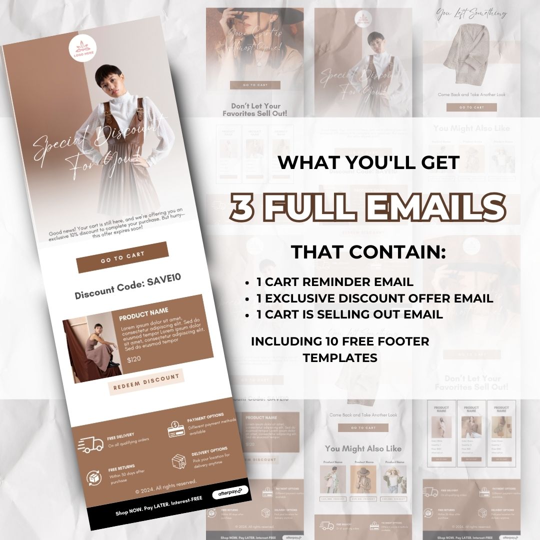 Sustainable Fashion Cart Abandonment Email Template - Brown