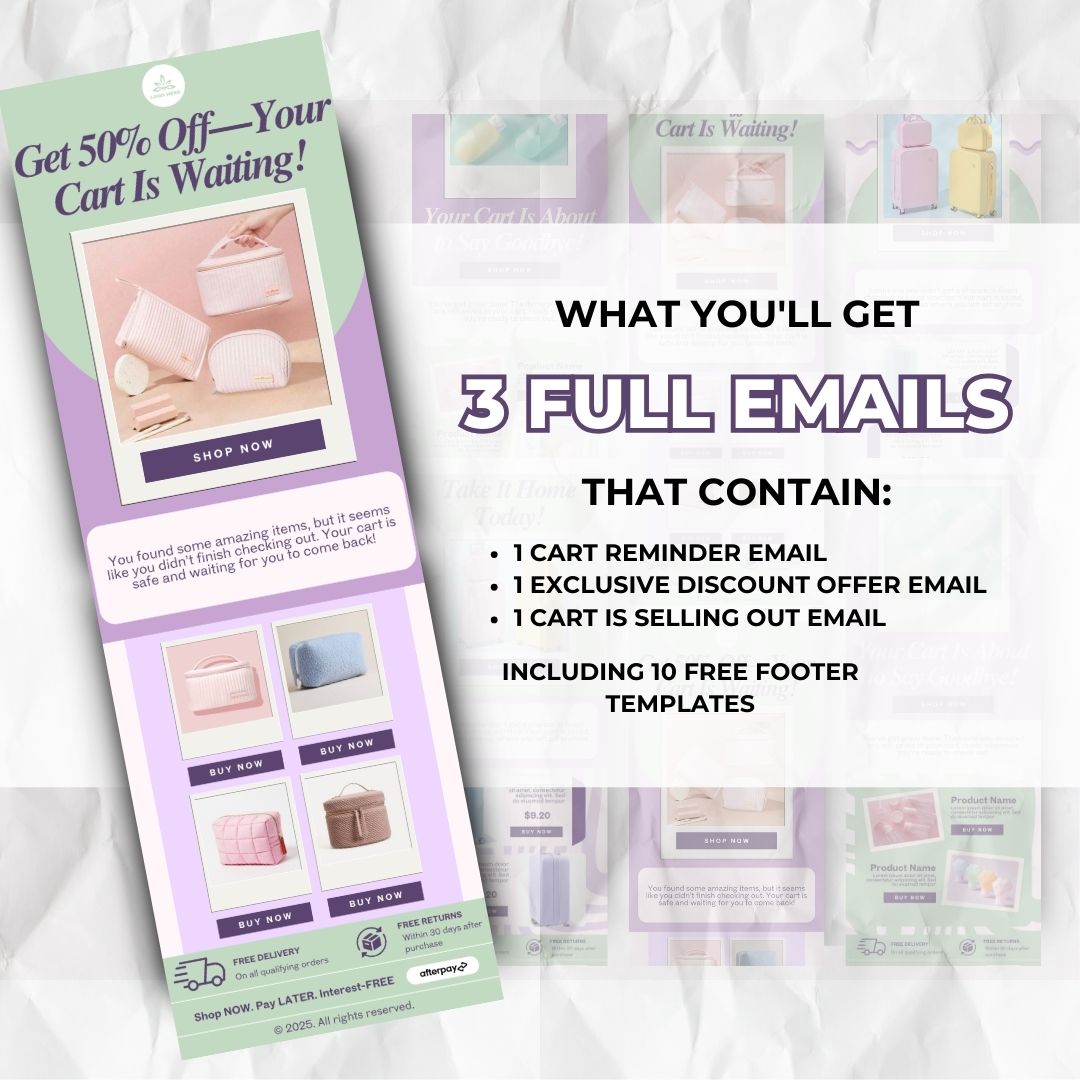 Cart abandonment email reminder