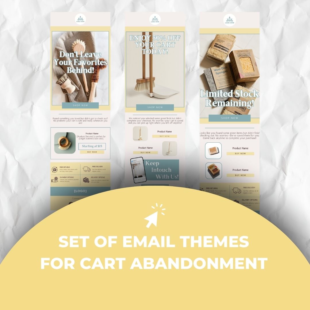 Eco Supplies Cart Abandonment Email Template - Light Green & Yellow