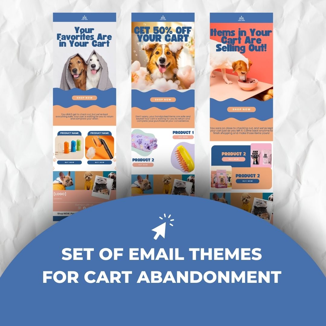 Pet Health Products Cart Abandonment Email Template - Orange & Blue