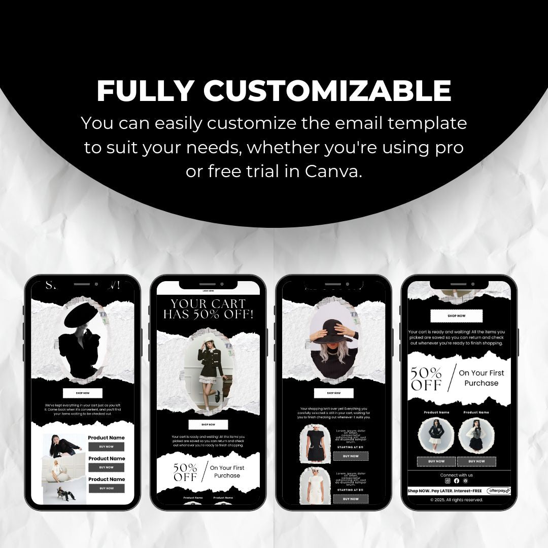 fully customizable email template