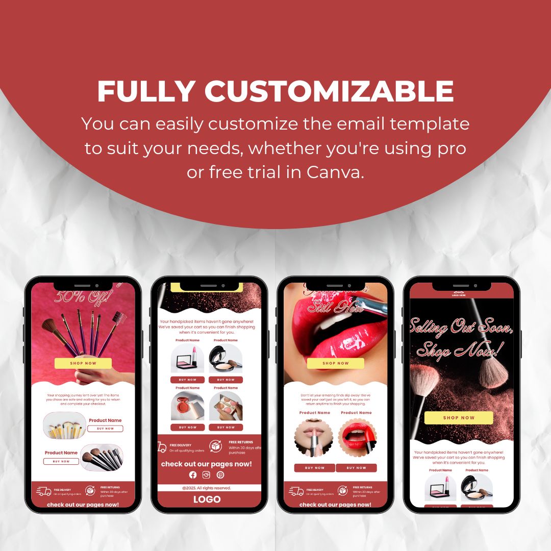 Make Up Cart Abandonment Email Template for Small Business Owners